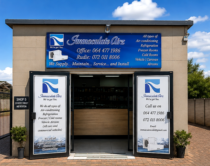 Immaculate Airz shopfront in Meyerton